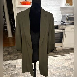 Joseph Ribkoff Olive Green Oversized Long Blazer NWOT Size 8